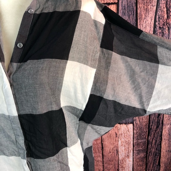 Ann Taylor LOFT Flannel Button-Down Bat Wing Blous - Picture 5 of 6